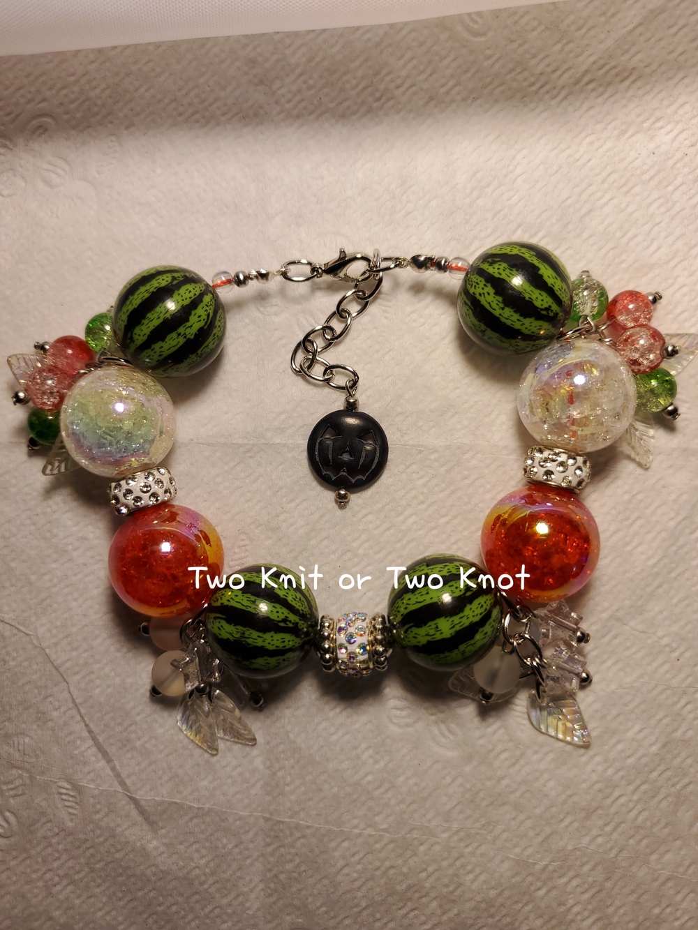 Hand Crafted 4-in-1 A 90's Retro Y2K Checkerboard Statement Piece - Chunky Beads